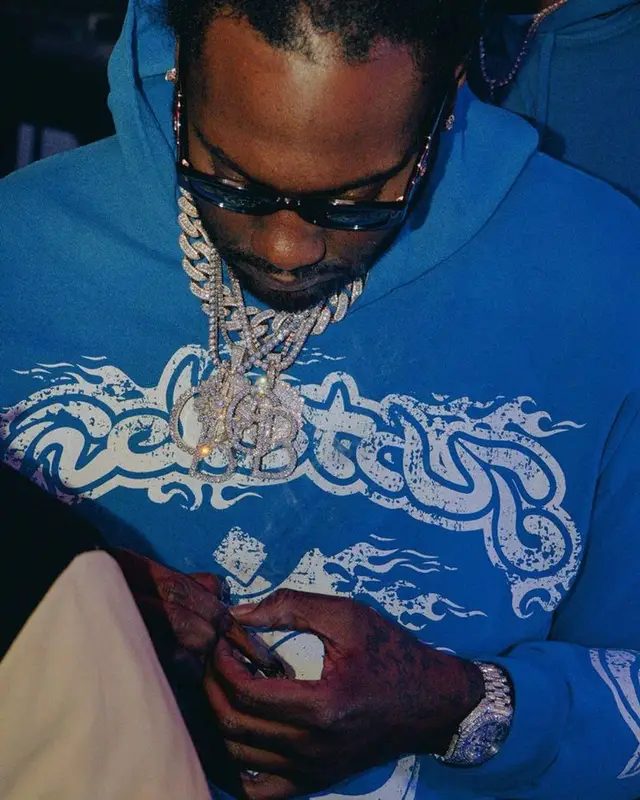 Peezy outfit in Jordan, Goyard, and Versace, 2023