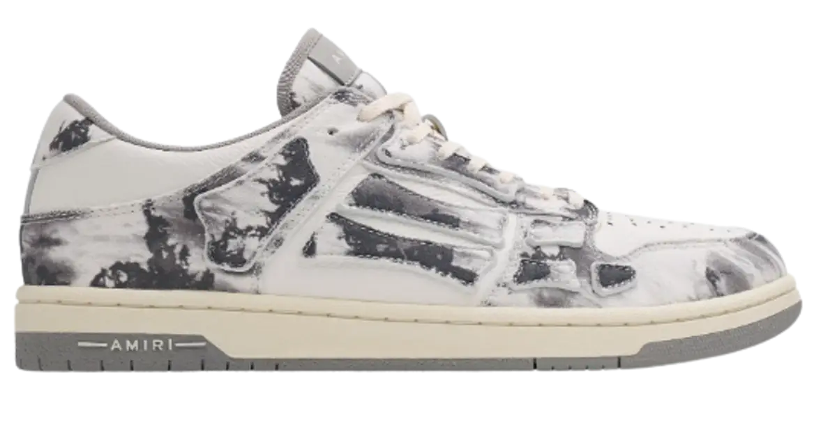 Amiri Grey Tie Dye Skel Top Low Sneakers $630