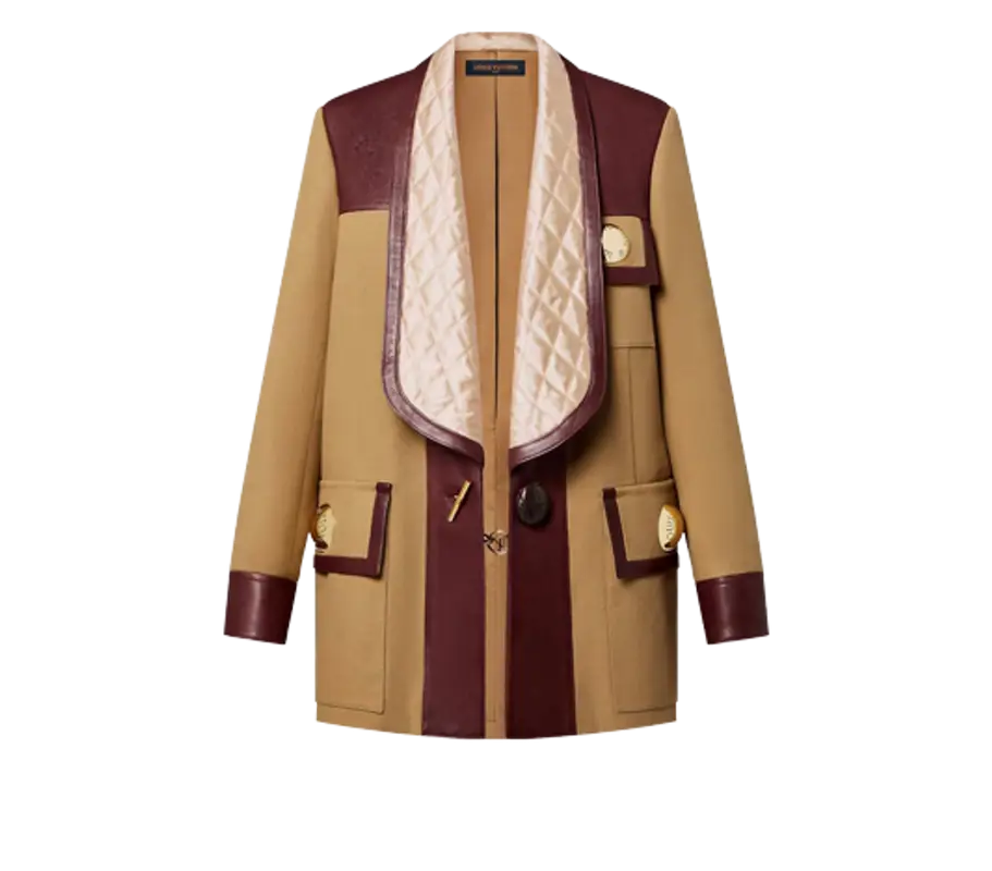 Louis Vuitton Stud Button Leather Accent Jacket $6500