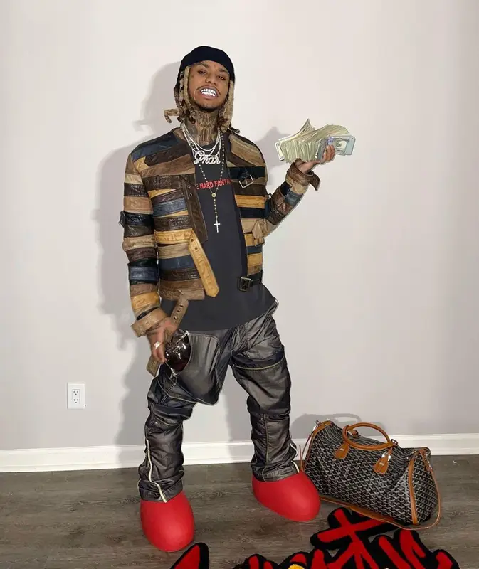 Lil Gnar outfit in Maison Margiela, Ksubi, and H&M, 2023