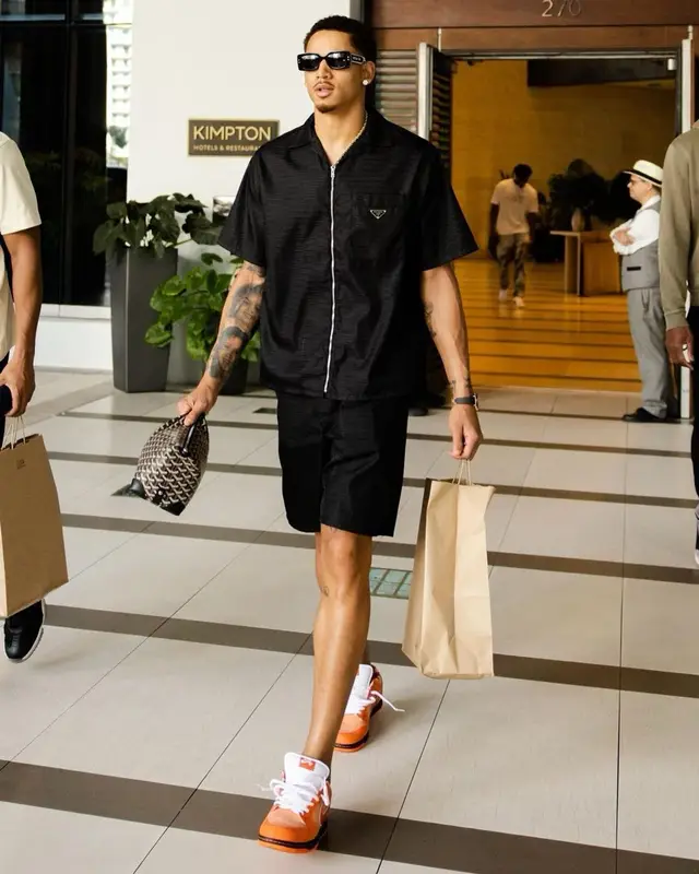 Juan Toscano-Anderson outfit in Prada, Goyard, and Dior, 2023