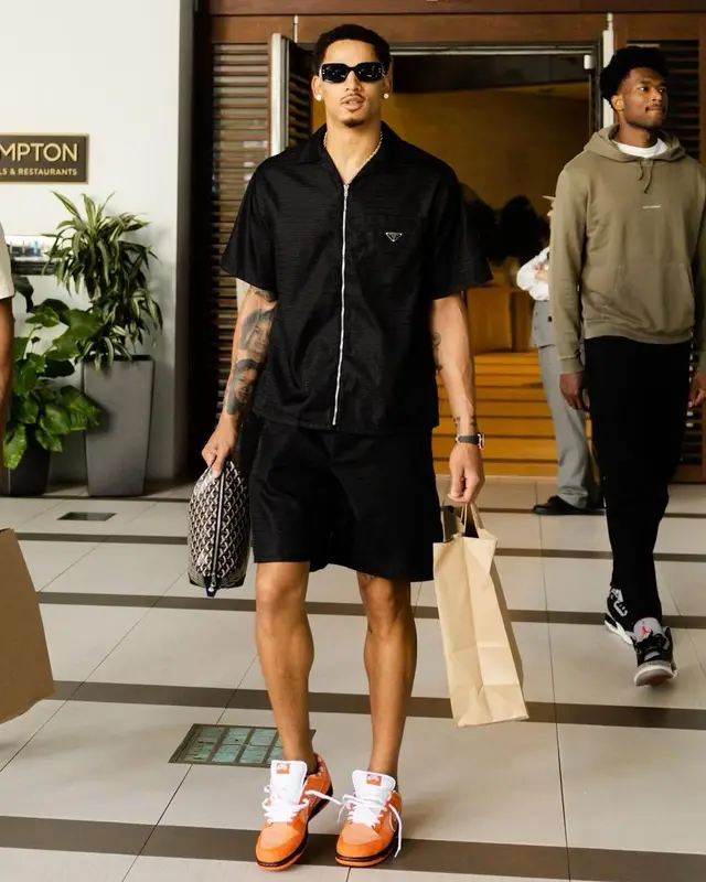 Juan Toscano-Anderson outfit in Prada, Goyard, and Dior, 2023