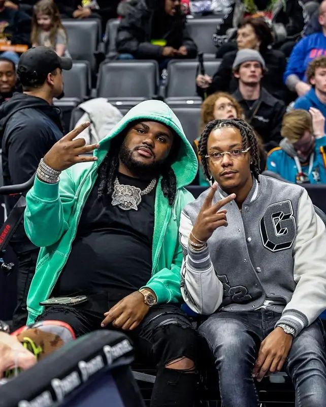Tee Grizzley outfit in Supreme, Amiri, and True Religion, 2023