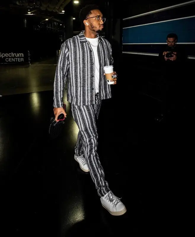 Donovan Mitchell outfit in Jungles and P448, 2023
