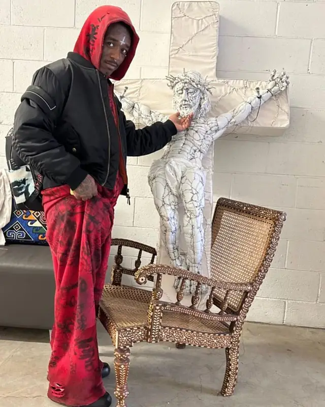 Lil Uzi Vert outfit in Balenciaga and Bottega Veneta, 2023