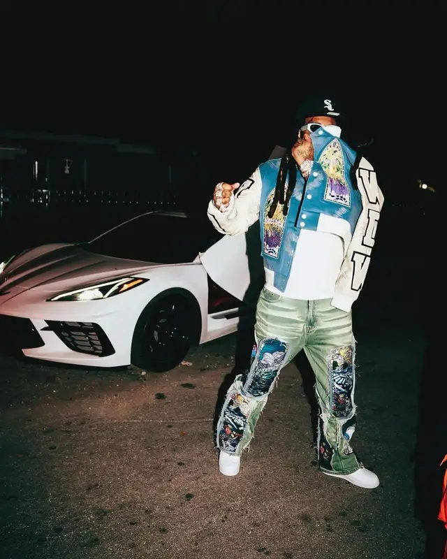 Icewear Vezzo outfit in Who Decides War, Polo Ralph Lauren, and New Era, 2023