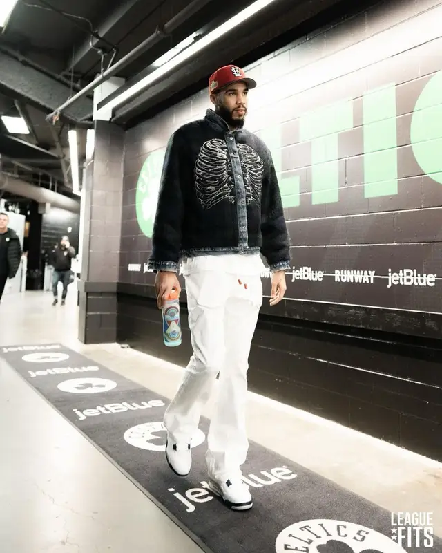 Jayson Tatum outfit in Defective Garments, Monfrere, and New Era, 2023