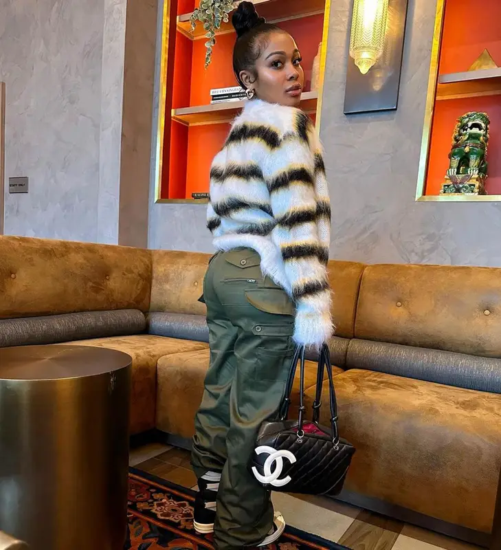 Jayda Wayda outfit in Marni and Pretty Little Thing, 2023