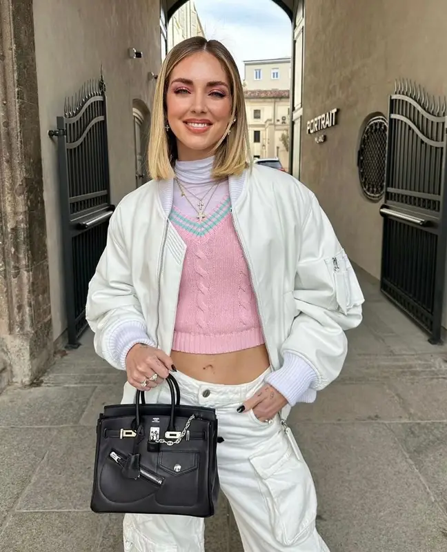 Chiara Ferragni outfit in The Attico, Chiara Ferragni, and Hermes, 2023