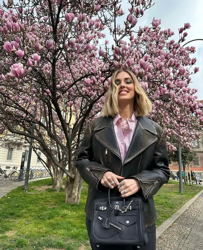 Chiara Ferragni outfit in Prada, Celine, and Hermes, 2023
