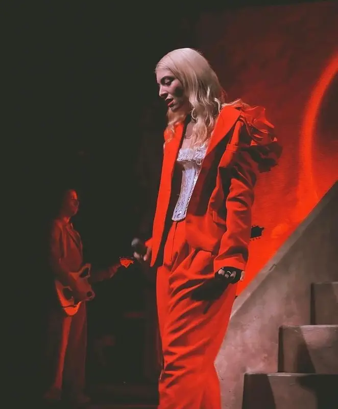 Lorde outfit in Magda Butrym and Dion Lee, 2023