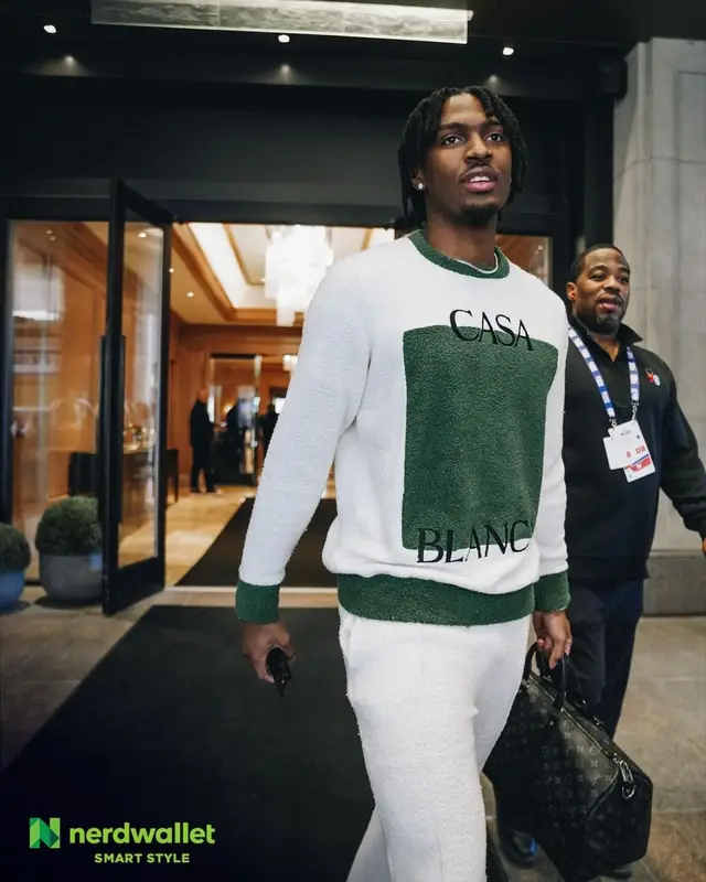 Tyrese Maxey outfit in Casablanca and Louis Vuitton, 2023