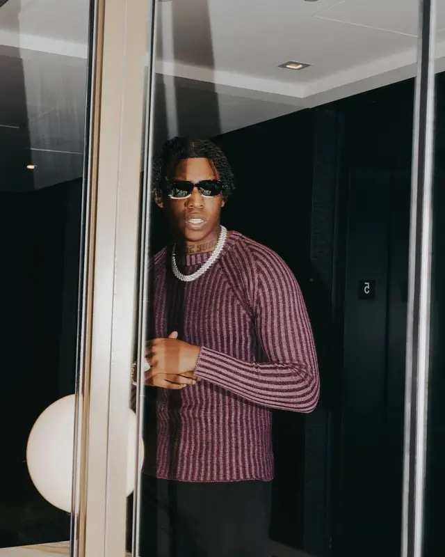 Yung Bleu outfit in Saks Potts, Celine, and Jacques Marie Mage, 2023