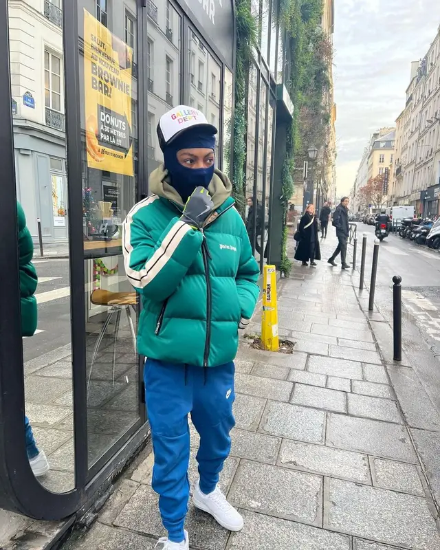 SL outfit in Moncler, Gallery Dept., and Palm Angels, 2022