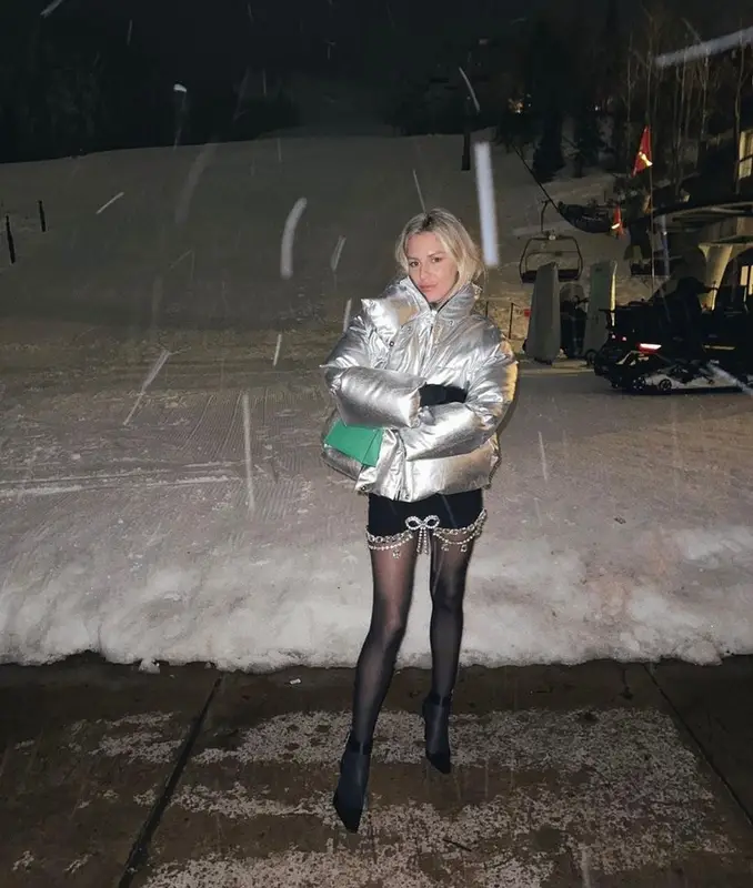 Morgan Stewart outfit in Khaite, Hermes, and Area, 2023