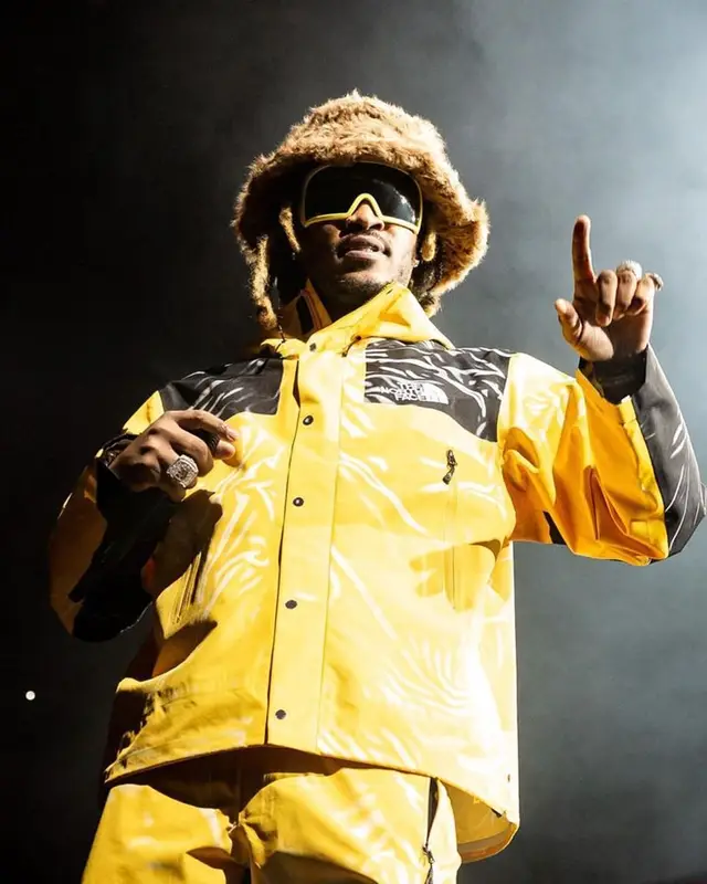 Future outfit in Supreme, Rick Owens, and The North Face, 2023