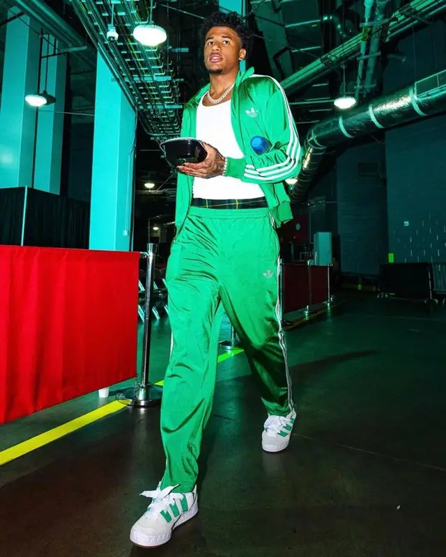 Jalen Green outfit in Adidas, Bodega, and Beams, 2023
