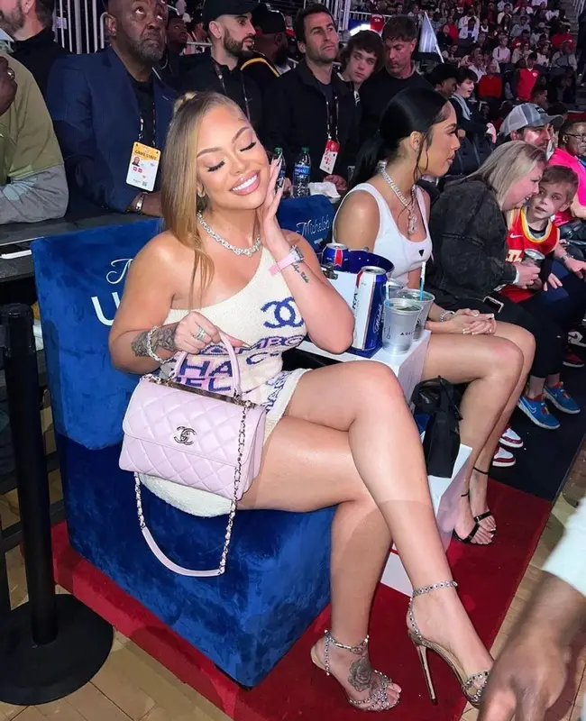 Latto outfit in Chanel and Aquazzura, 2023