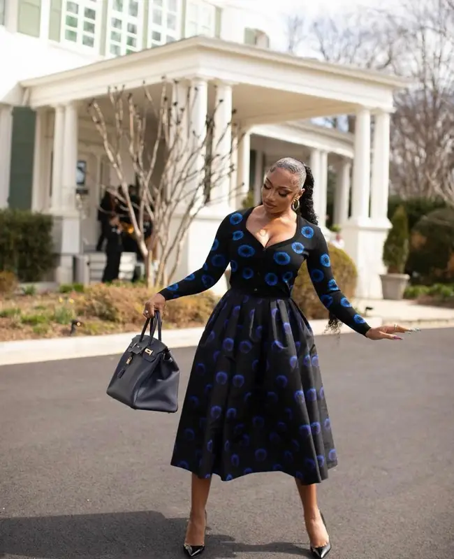 Megan Thee Stallion outfit in Alexander McQueen, Hermes, and Jennifer Fisher, 2023