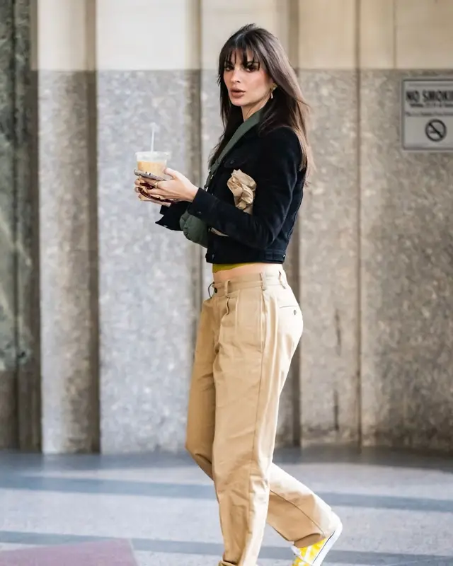 Emily Ratajkowski outfit in Courreges, Loewe, and Balenciaga, 2023