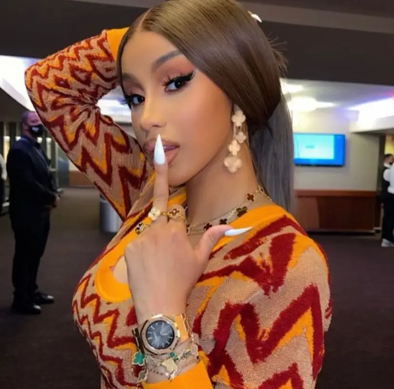 Cardi B outfit in Van Cleef & Arpels, Marni, and Saint Laurent, 2023