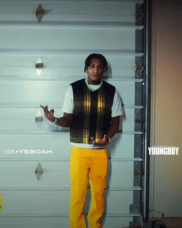 NBA YoungBoy outfit in Cos and Yeboah, 2023