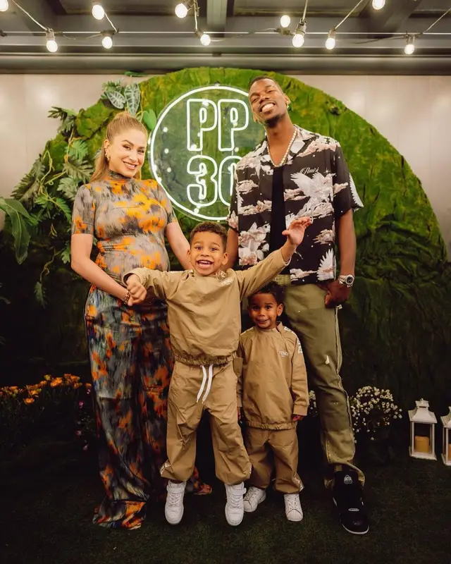 Paul Pogba outfit in Amiri, Gallery Dept., and Louis Vuitton, 2023
