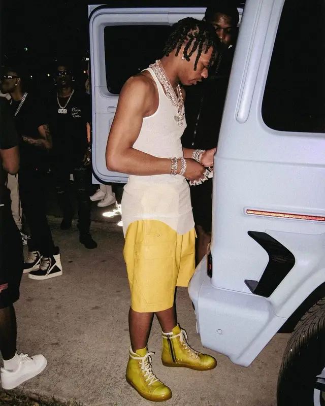 Lil Baby outfit in Rick Owens, 2023