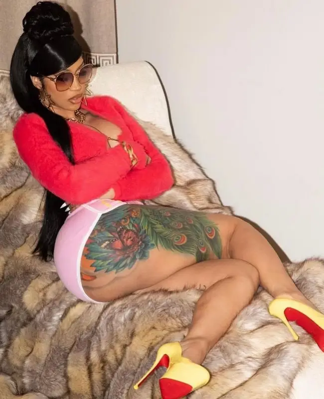 Cardi B outfit in Jacquemus, McDonald's Merch, and Miu Miu, 2023