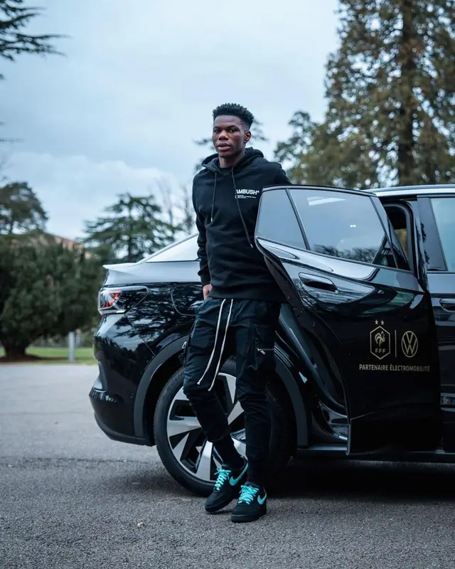 Aurelien Tchouameni outfit in Ambush, Rick Owens, and Nike, 2023