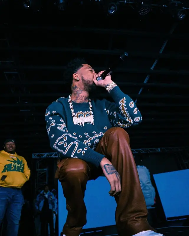 Key Glock outfit in Rhude, Amiri, and Jordan, 2023