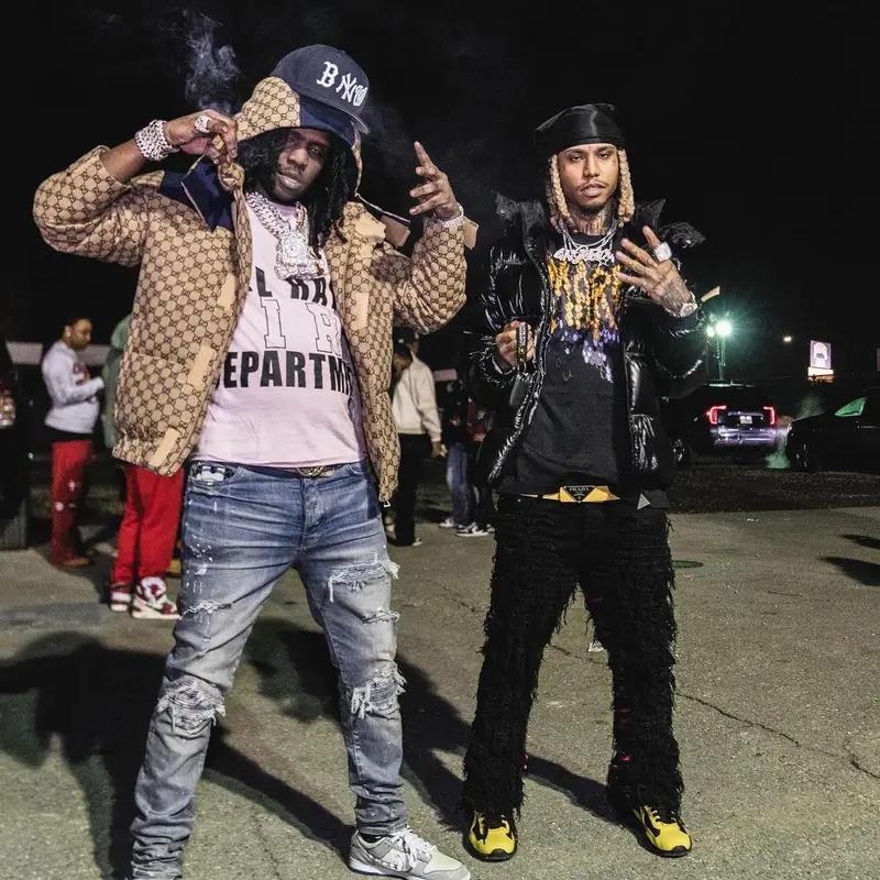Chief Keef outfit in Gucci, Amiri, and Nike, 2023
