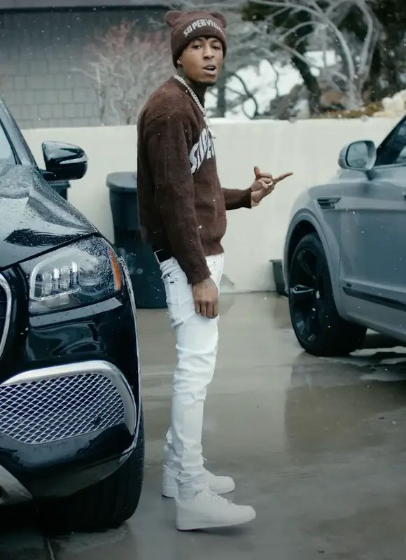 NBA YoungBoy outfit in Amiri, Nike, and Supervillain, 2023