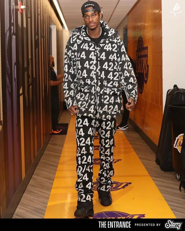 Jarred Vanderbilt outfit in 424 and Lanvin, 2023
