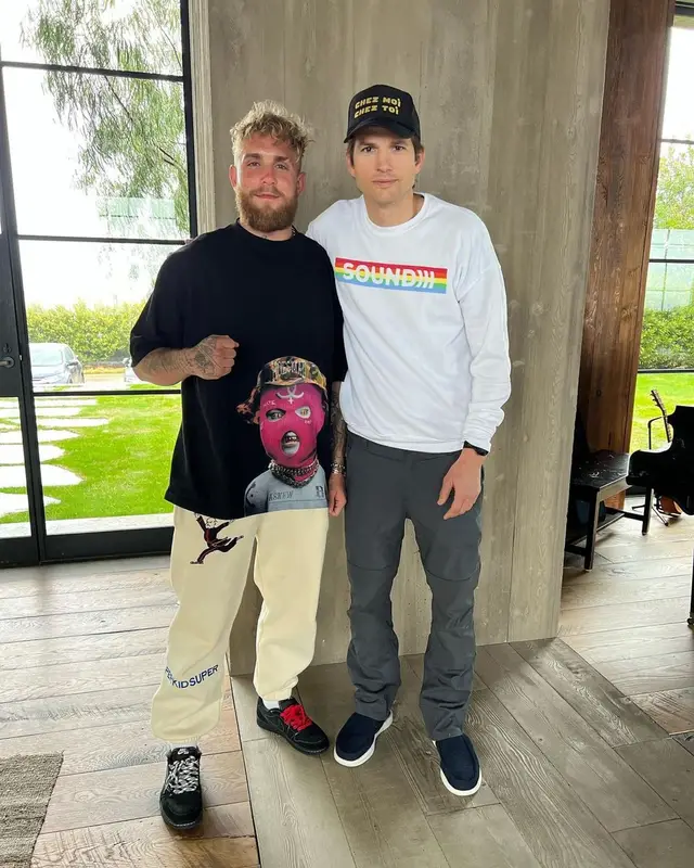 Jake Paul outfit in KidSuper, Travis Scott Merch, and Nike, 2023