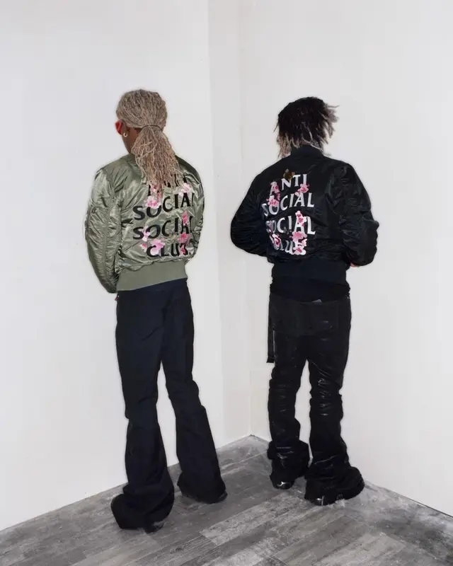 Destroy Lonely outfit in Alpha Industries and Anti Social Social Club, 2023
