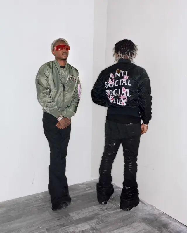 Destroy Lonely outfit in Alpha Industries and Anti Social Social Club, 2023