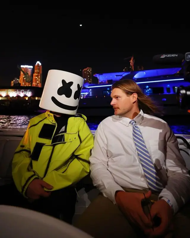 Marshmello outfit in Givenchy, Nike, and Marshmello Merch, 2023