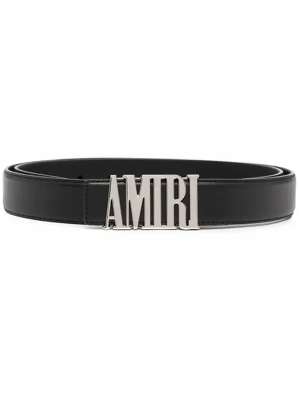 Amiri Black Logo Buckle Leather Belt $269