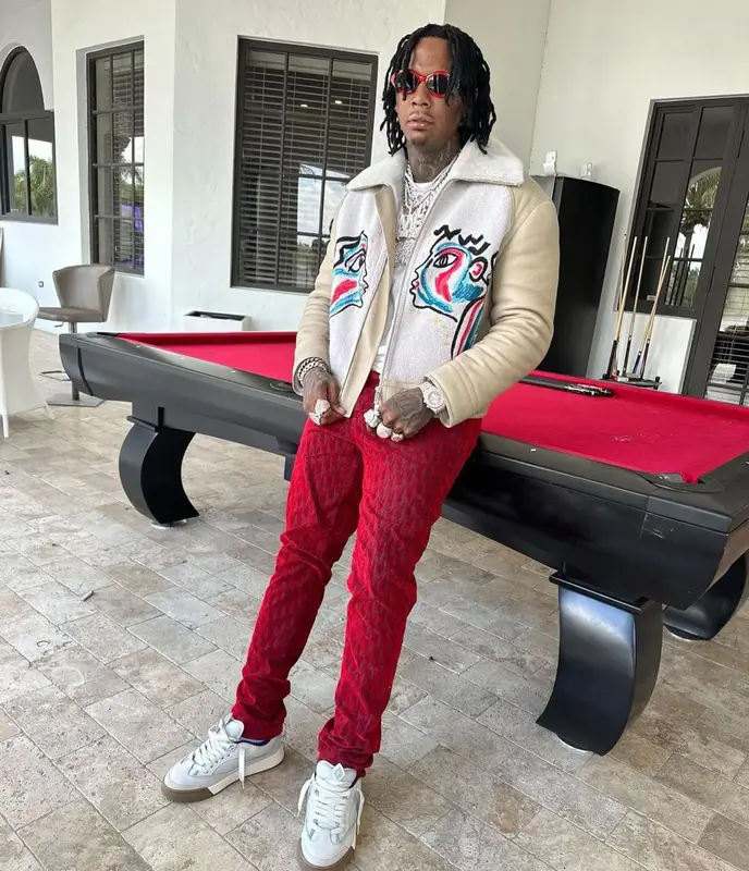 Moneybagg Yo outfit in ERL, Cactus Jack, and Dior, 2023