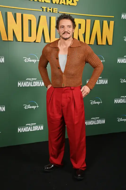Pedro Pascal outfit in Hanes, Acne Studios, and Adieu, 2023