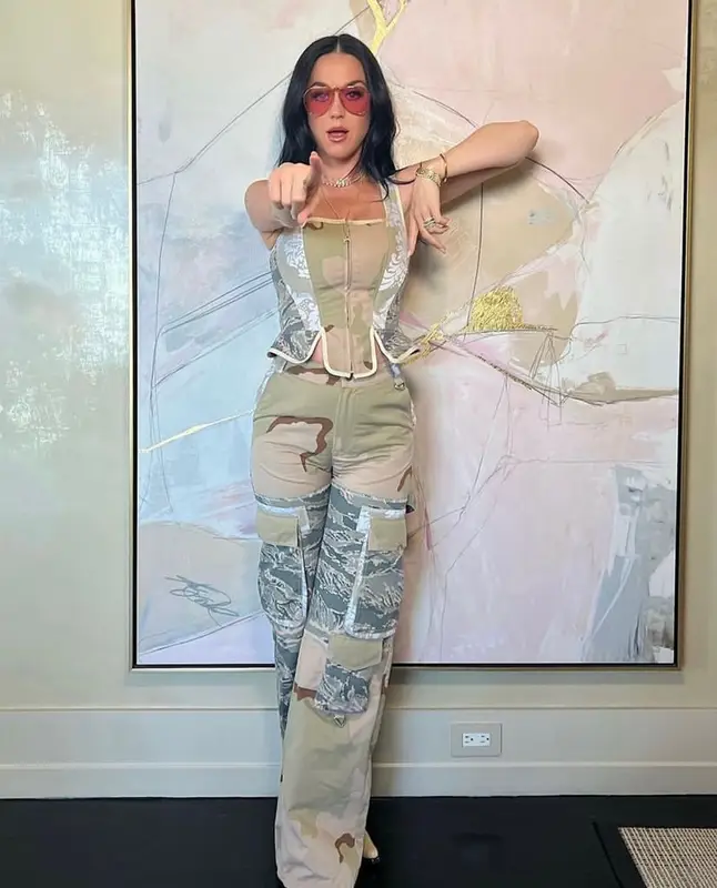 Katy Perry outfit in Marine Serre and Dolce & Gabbana, 2023