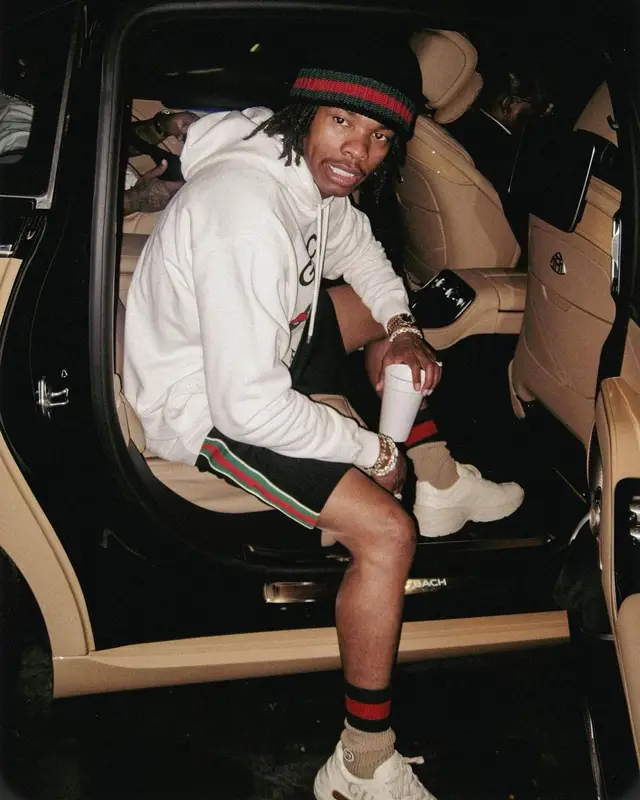 Lil Baby outfit in Gucci, 2023