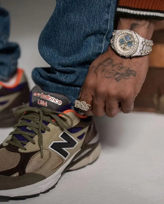 Benny The Butcher outfit in Avirex, New Balance, and Supreme, 2023