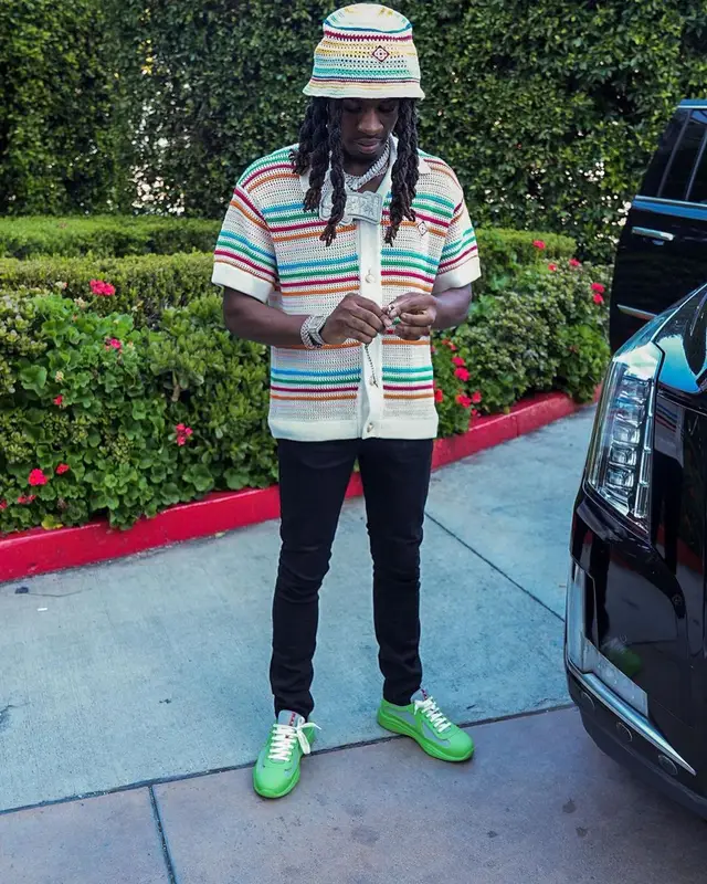 SleazyWorld Go outfit in Amiri, Prada, and Casablanca, 2023
