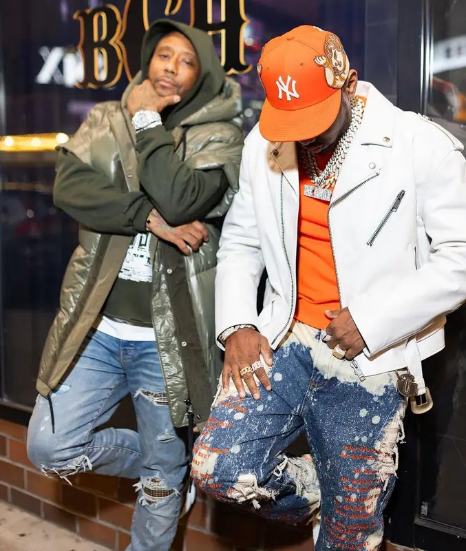 Fabolous outfit in Balenciaga, Philipp Plein, and Jon Stan, 2023