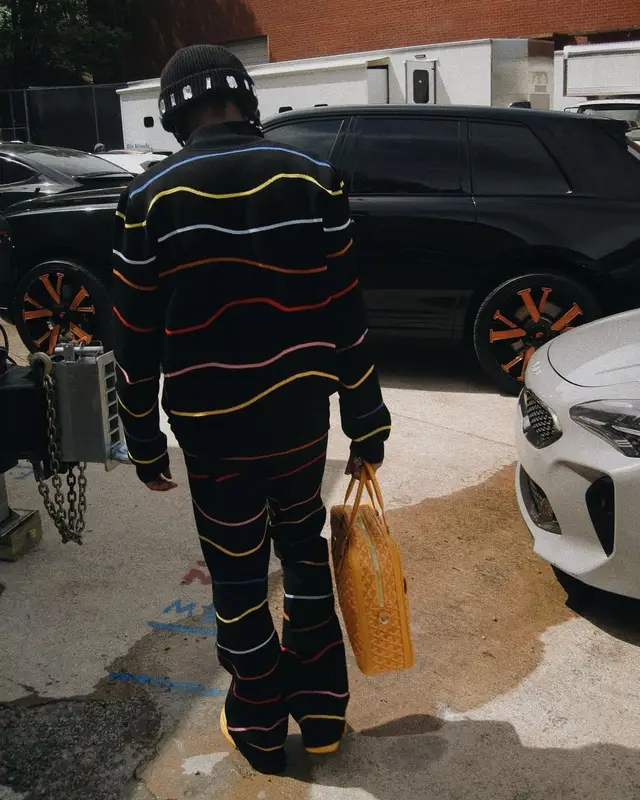 Lil Baby outfit in Marni, Nike, and Goyard, 2023