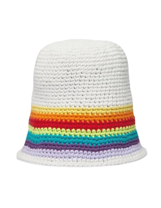 Loewe Rainbow Crochet Bucket Multicolor White Hat  $550