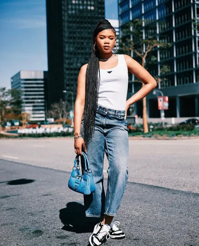 Storm Reid outfit in Prada, 2023