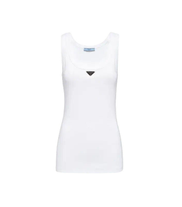 Prada Ribbed Knit Jersey Tank Top $995